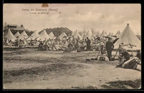 AK Camp de Sissonne, Literie en plain air