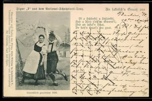 AK Paar beim National-Schuhplatt-Volkstanz