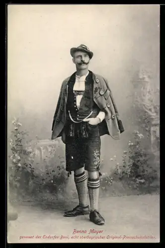 AK Benno Mayer in Tracht, Original-Preisschuhplattler, Volkstanz