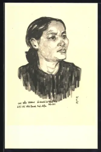 AK Portrait von Bay Tranh, Kämpferin der F.N.L., Vietnamkrieg