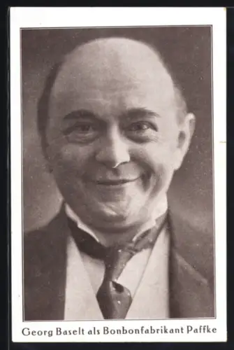 AK Georg Baselt als Bonbonfabrikant Paffke, Portrait