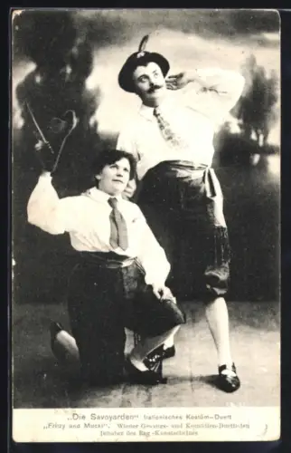 AK Duettisten Fritzy und Mucki, Portrait als Die Savoyarden
