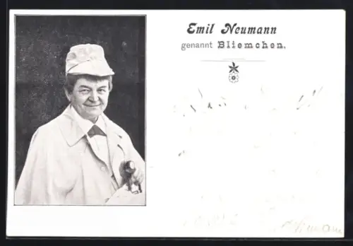 AK Emil Neumann, genannt Bliemchen, Portrait