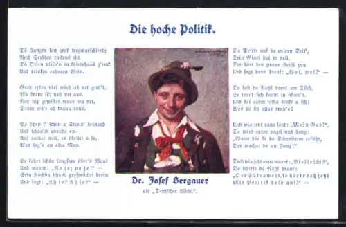 AK Schauspieler Dr. Josef Bergauer als Deutscher Michl