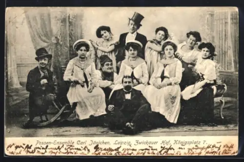 AK Possen-Ensemble Carl Jänichen, Leipzig, Gruppenbild