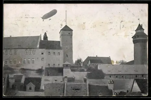 AK Nürnberg, Zeppelin Parseval 3 über der Stadt