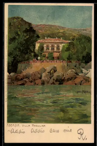 Künstler-AK Raoul Frank: Abbazia, Villa Angolina