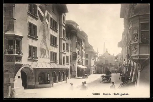 AK Bern, Blick in die Hotelgasse