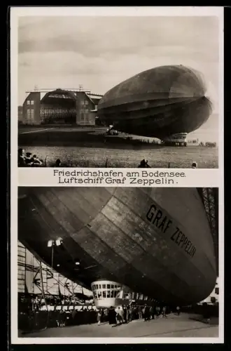 AK Friedrichshafen am Bodensee, Luftschiff Graf Zeppelin, Mehrfachansicht
