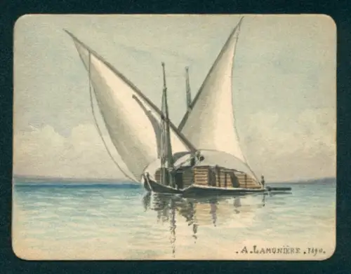 Handzeichnung Segelschiff auf ruhiger See