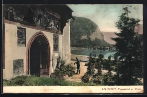 AK Hallstatt, Fernsicht gegen Grub