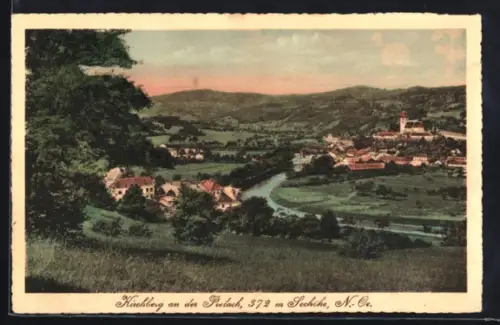 AK Kirchberg an der Pielach, Panorama mit Flusspartie