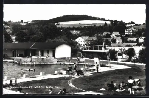 AK Krumbach /N.-Ö., Freibad mit Sprunganlage