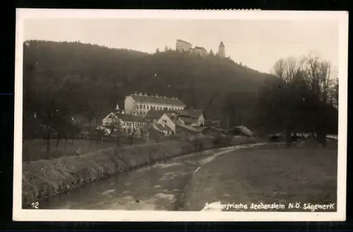 AK Seebenstein /N. Ö., Sägewerk am Bach