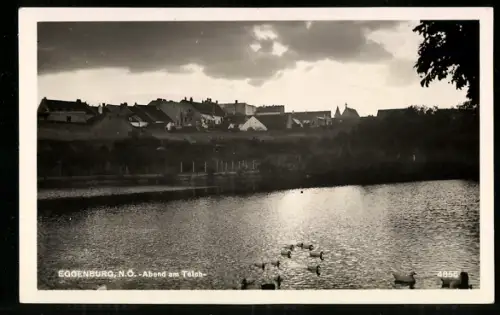 AK Eggenburg /N. Ö., Abend am Teich