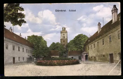 AK Dürnkrut, Blick zum Schloss
