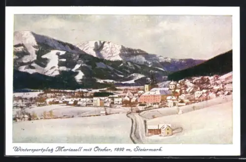AK Mariazell /Steiermark, Wintersportplatz mit Ötscher