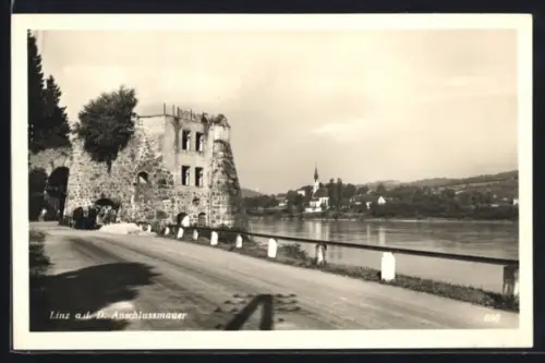 AK Linz a. d. D., Partie an der Anschlussmauer