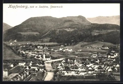 AK Kapfenberg /Steiermark, Panorama mit Brücke und Kirche