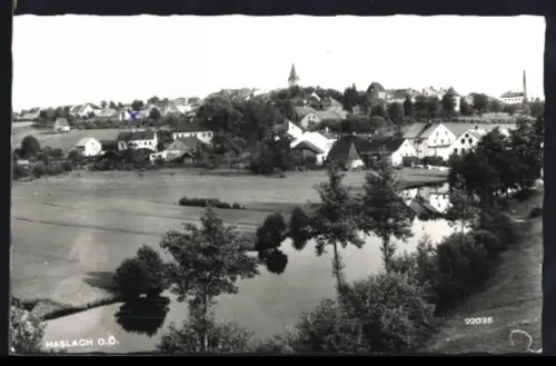 AK Haslach /O. Ö., Panorama mit Kirche