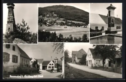 AK Greinbach /Stmk., Penzendorf, Panorama mit Strassenpartie und Turm