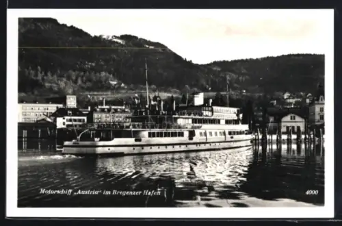 AK Bregenz, Motorschiff Austria im Hafen