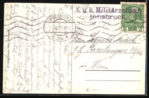 AK Innsbruck, Berg Isel mit Sill-Fall