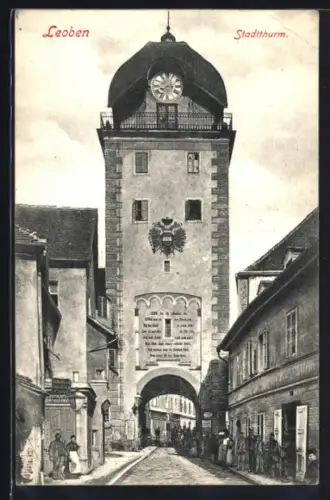 AK Leoben, Stadtturm mit Durchgang
