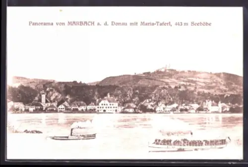 AK Marbach a. d. Donau, Panorama mit Maria-Taferl