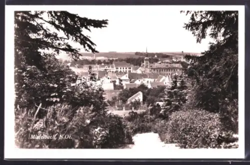 AK Mistelbach /N.Oe., Panorama mit Kirche und Ort