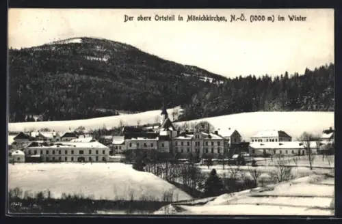 AK Mönichkirchen /N.-Ö., Oberer Ortsteil im Winter