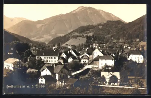 AK Hollenstein a. d. Ybbs, Panorama mit Ort und Bergkulisse