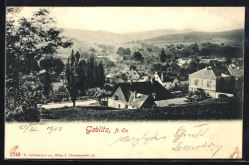 AK Gablitz /N.-Oe., Panorama mit Häusern und Hügeln
