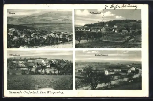 AK Grafenbach-St. Valentin, Grafenbach bei Wimpassing, Göttschach, Teilansicht, Ortseingang
