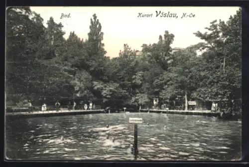 AK Vöslau /N.-Ö., Kuranlage mit Bad