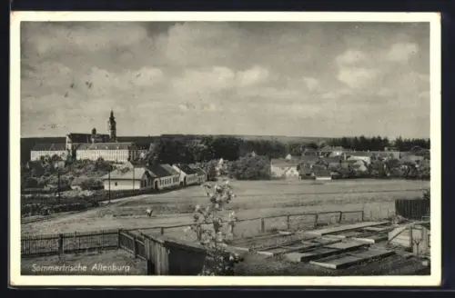 AK Altenburg, Ortschaft mit Kirche und Feldern