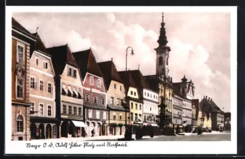 AK Steyr /O. D., Platz mit Rathaus