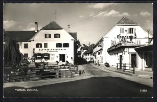 AK Vorau /Oststk., Strasse mit Gasthof Bauernwirt