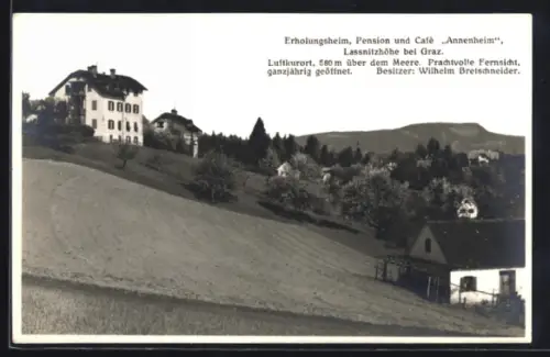 AK Lassnitzhöhe bei Graz, Erholungsheim, Pension und Café Annenheim W. Breitschneider