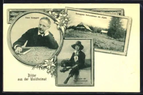 AK Krieglach, Waldheimat, Roseggers Geburtshaus, Portraits