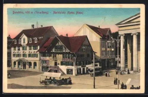 AK Dornbirn /Vorarlberg, Marktplatz m. Rotes Haus