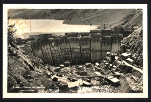 AK Kaprun, Limberg-Sperre mit Stausee, Baustelle