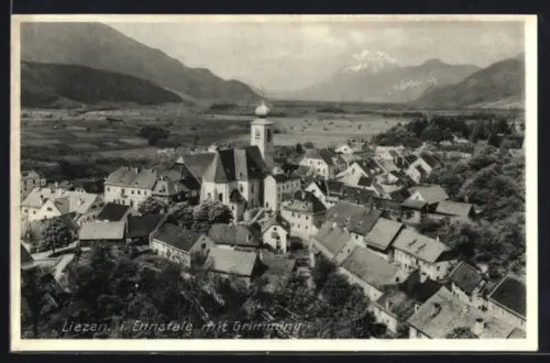 AK Liezen i. Ennstale, Ortspanorama mit Grimming
