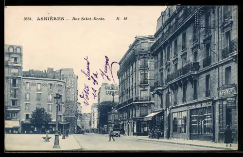 AK Asnières, Rue Saint-Denis, Imprimerie