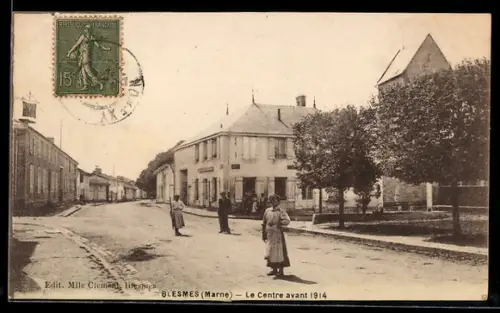 AK Blesmes /Marne, Le Centre avant 1914
