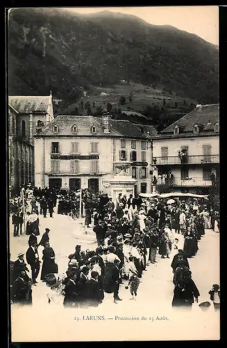 AK Laruns, Procession du 15 Août