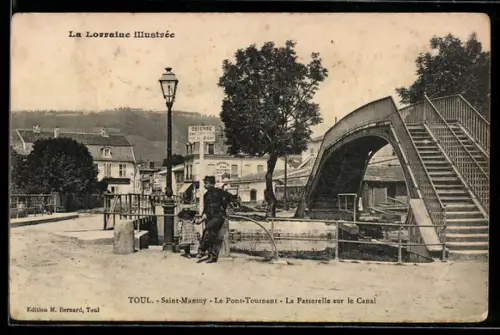AK Toul, Saint-Mansuy, Le Pont-Tournant, La Passerelle sur le Canal