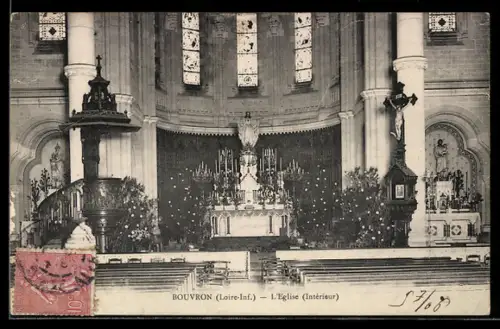 AK Bouvron /Loire-Inf., L`Eglise Intérieur