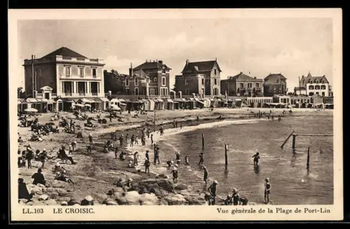 AK Le Croisic, Vue générale de la Plage de Port-Lin