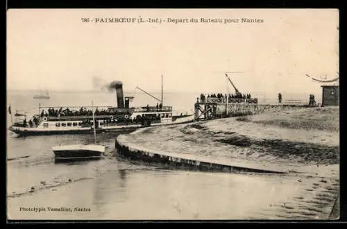 AK Paimboeuf /L.-Inf., Départ du Bateau pour Nantes
